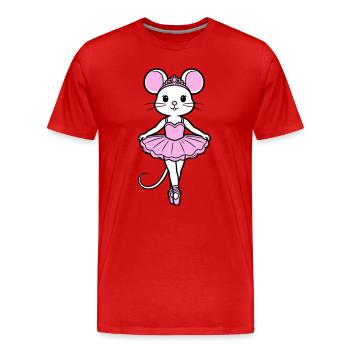 Souris ballerine - T-shirt bio Premium Homme - rouge - Devant - Damien (186cm)