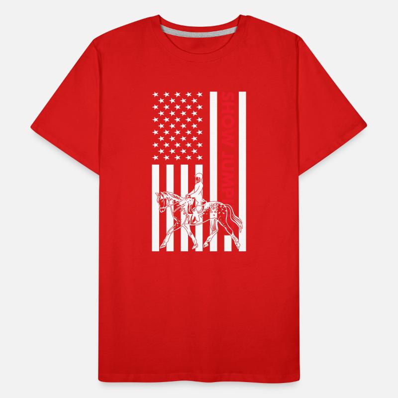 Jumper Drapeau Us Saut d’obstacles T-shirt bio Premium Homme