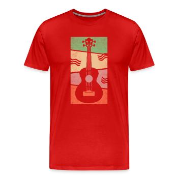 Le ukulélé rencontre la géométrie colorée - T-shirt bio Premium Homme - rouge - Devant - Damien (186cm)