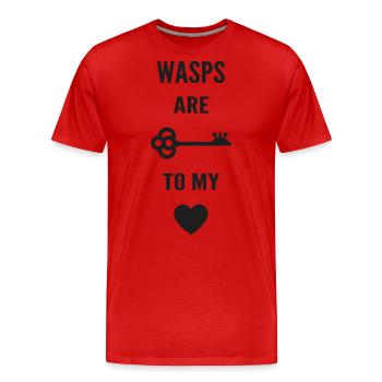 Wespen sind der Schlüssel zu meinem Herzen - Männer Premium Bio T-Shirt - Rot - Vorne - Damien (186cm)