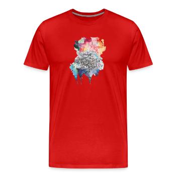 Explosion de couleur - T-shirt bio Premium Homme - rouge - Devant - Damien (186cm)