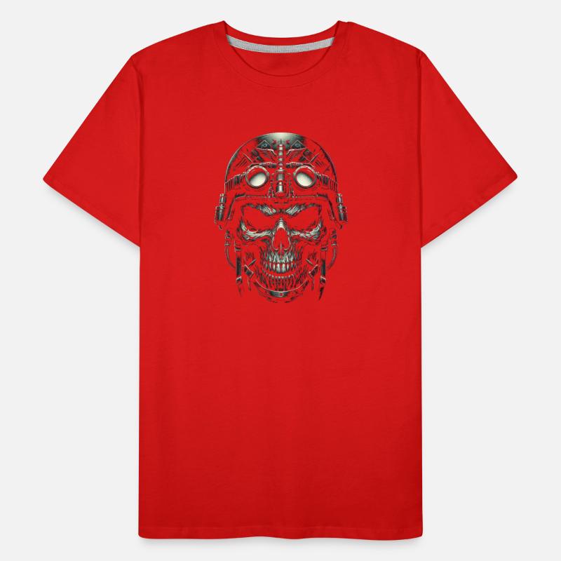 Pilotenschädel Pilot Männer Premium Bio T-Shirt