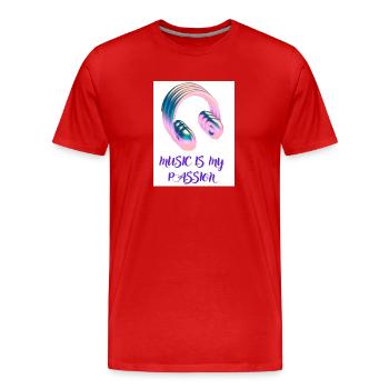 Musique/Lifestyle/Casque - T-shirt bio Premium Homme - rouge - Devant - Damien (186cm)