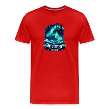 Aurora Dreamer - Men's Premium Organic T-Shirt - red - Front - Damien (186cm)