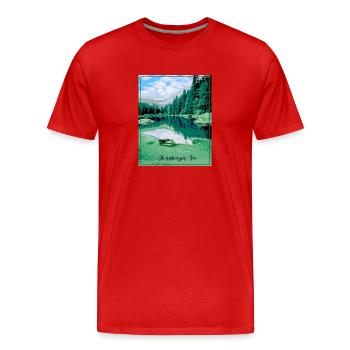 Obernberger See,landschaft,see,Tirol - Männer Premium Bio T-Shirt - Rot - Vorne - Damien (186cm)