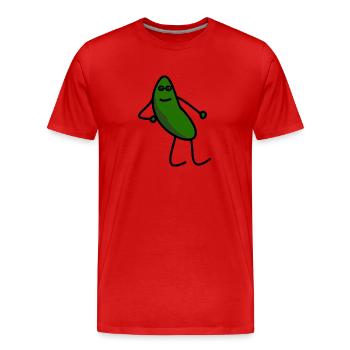 Chilled Jay - green - Männer Premium Bio T-Shirt - Rot - Vorne - Damien (186cm)