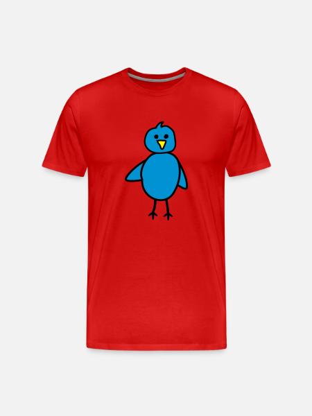 Vogel - Männer Premium Bio T-Shirt - Rot