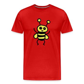 Niedliche Biene - Männer Premium Bio T-Shirt - Rot - Vorne - Damien (186cm)