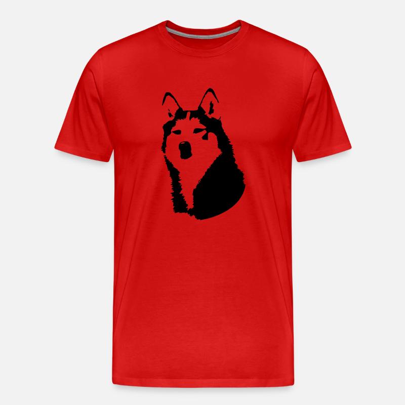 Husky - Männer Premium Bio T-Shirt - Rot