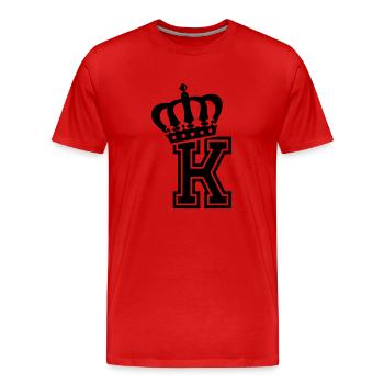 Letter K - Men's Premium Organic T-Shirt - red - Front - Damien (186cm)