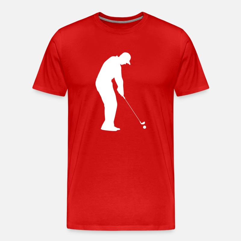 Golf Golfer Golfspieler Golfplatz - Männer Premium Bio T-Shirt - Rot