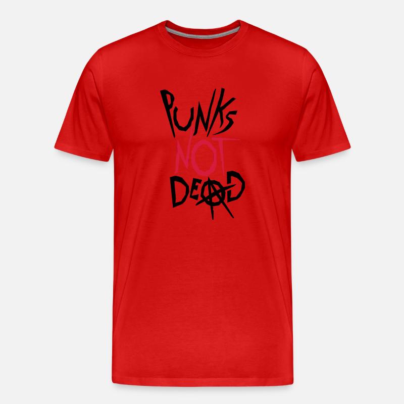 punks not dead Zitat - Männer Premium Bio T-Shirt - Rot