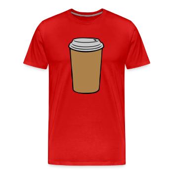 Coffee to go mug - Men's Premium Organic T-Shirt - red - Front - Damien (186cm)