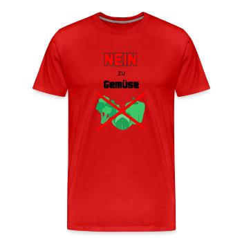 Nein zu Gemüse - Männer Premium Bio T-Shirt - Rot - Vorne - Damien (186cm)