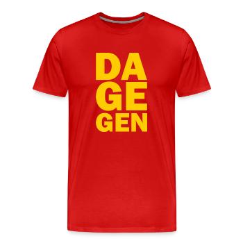 Dagegen - Männer Premium Bio T-Shirt - Rot - Vorne - Damien (186cm)