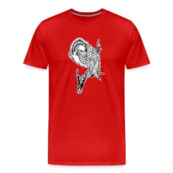Geier // Illustration - Männer Premium Bio T-Shirt - Rot - Vorne - Damien (186cm)