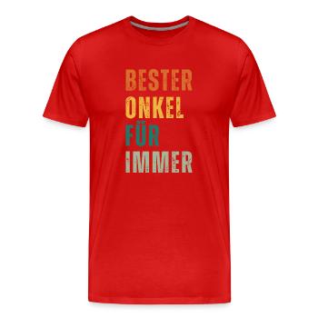 Witziges Onkel T-Shirt Designs als Geschenkidee - Männer Premium Bio T-Shirt - Rot - Vorne - Damien (186cm)