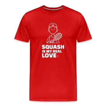 J’adore le squash - T-shirt bio Premium Homme - rouge - Devant - Damien (186cm)