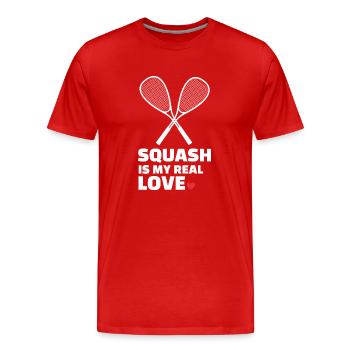 J’adore le squash - T-shirt bio Premium Homme - rouge - Devant - Damien (186cm)