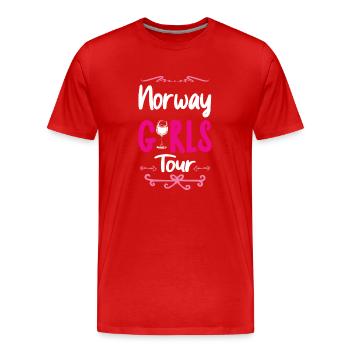 Tournée des filles de Norvège - T-shirt bio Premium Homme - rouge - Devant - Damien (186cm)