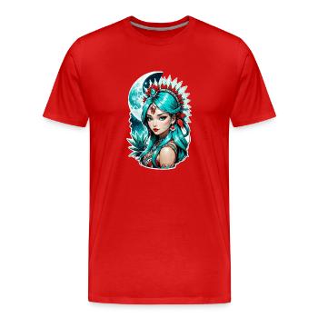Indian Princess - Aztek - Men's Premium Organic T-Shirt - red - Front - Damien (186cm)