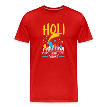 Joyeuse Holi Salutations Hindouisme Festival Indien - T-shirt bio Premium Homme - rouge - Devant - Damien (186cm)