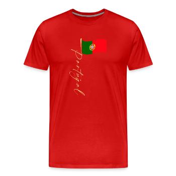 Portugal Landesfarben Herkunft Lissabon Reise - Männer Premium Bio T-Shirt - Rot - Vorne - Damien (186cm)