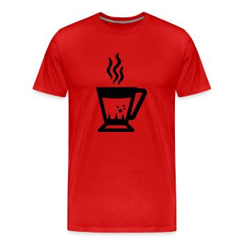 cup of coffee - Men's Premium Organic T-Shirt - red - Front - Damien (186cm)