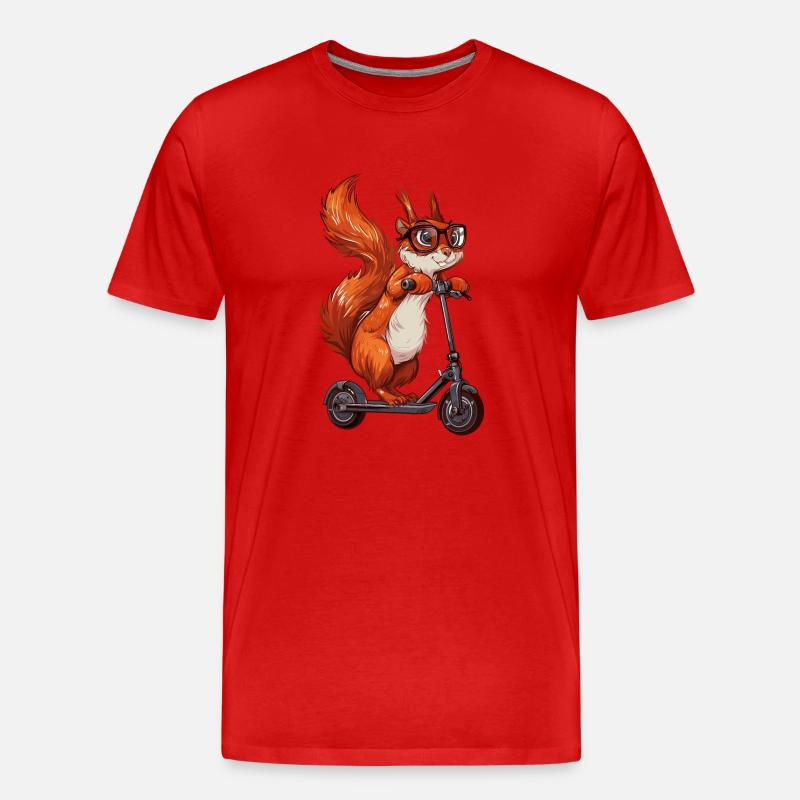 Eichhörnchen Roller - Männer Premium Bio T-Shirt - Rot