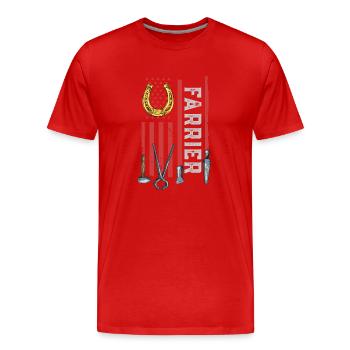 Farrier Horseshoe Horseshoeing - Men's Premium Organic T-Shirt - red - Front - Damien (186cm)