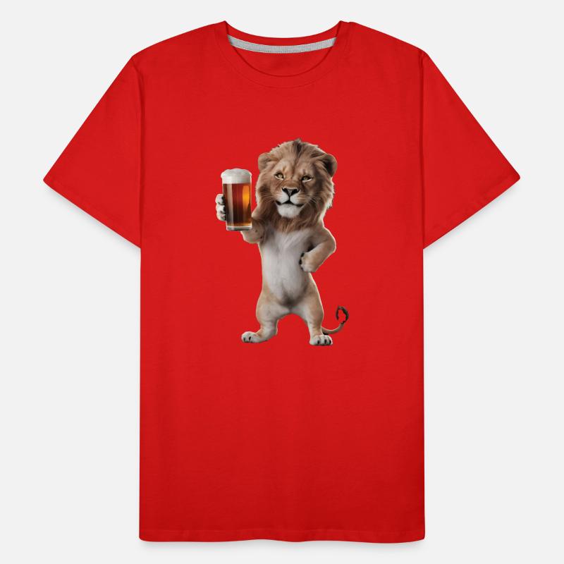 Löwe Bier Männer Premium Bio T-Shirt