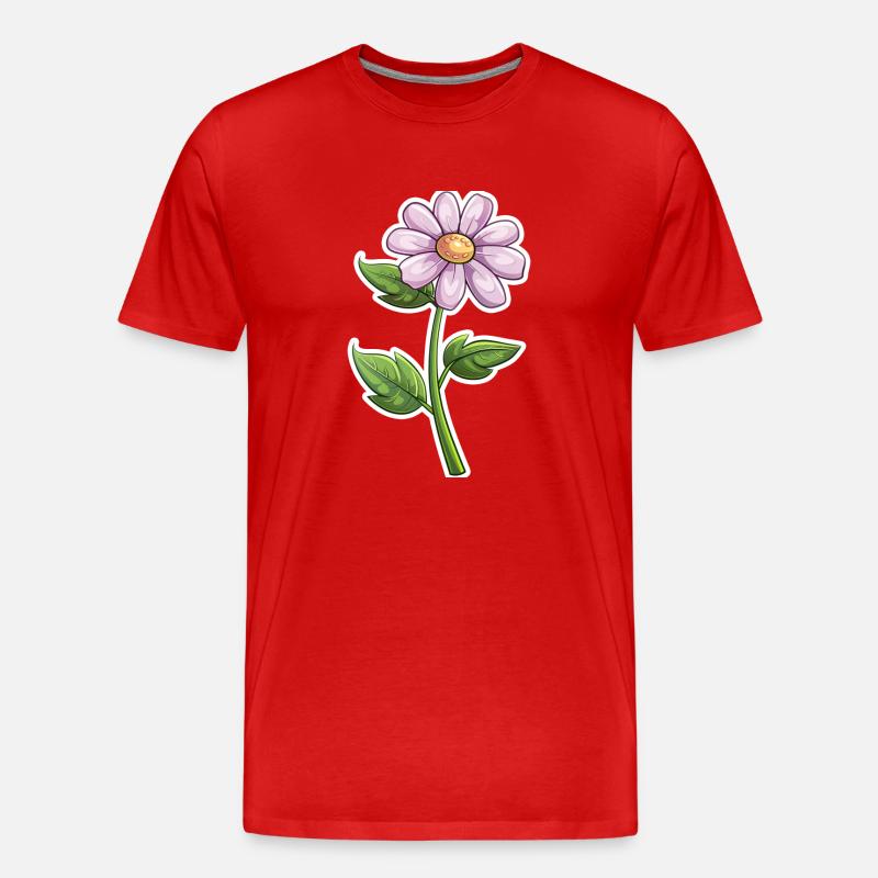 Blumen - Männer Premium Bio T-Shirt - Rot