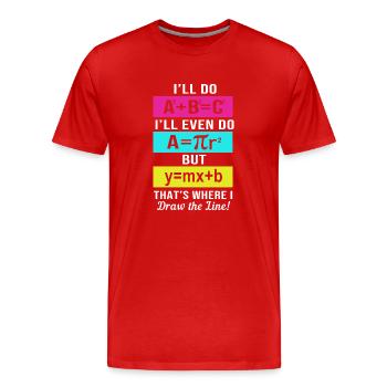 Mathematik - Männer Premium Bio T-Shirt - Rot - Vorne - Damien (186cm)
