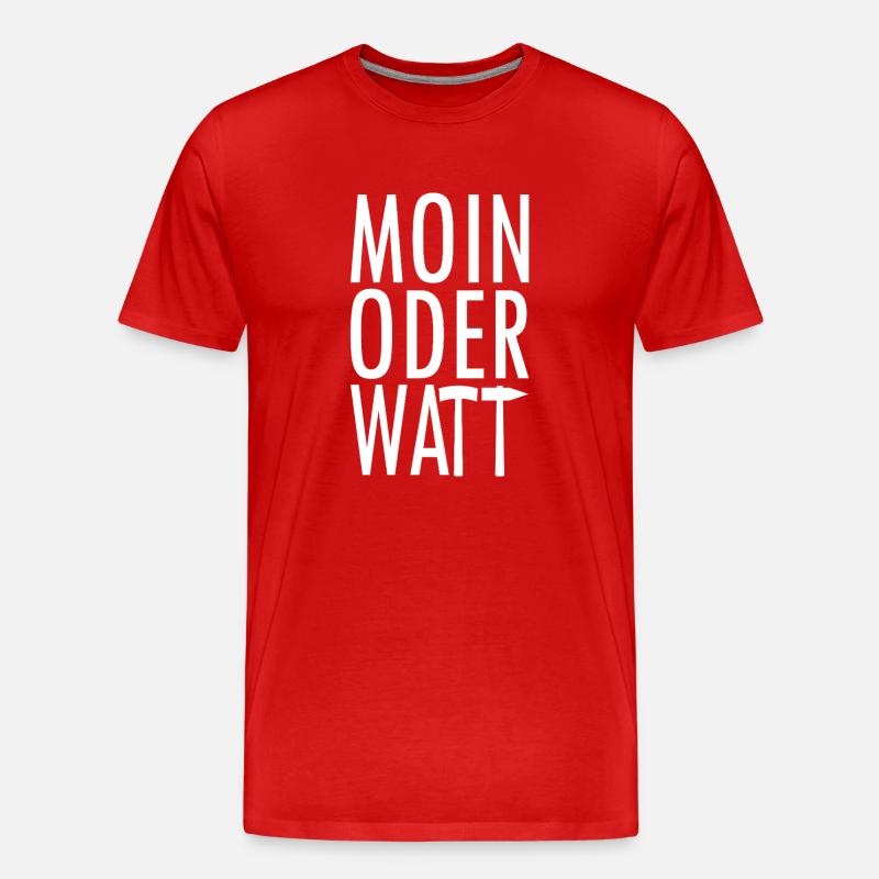 Moin oder Watt Ruhrpott - Männer Premium Bio T-Shirt - Rot