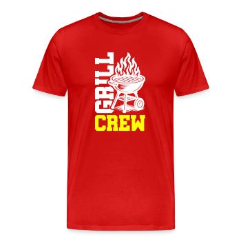 Grill Crew - Männer Premium Bio T-Shirt - Rot - Vorne - Damien (186cm)