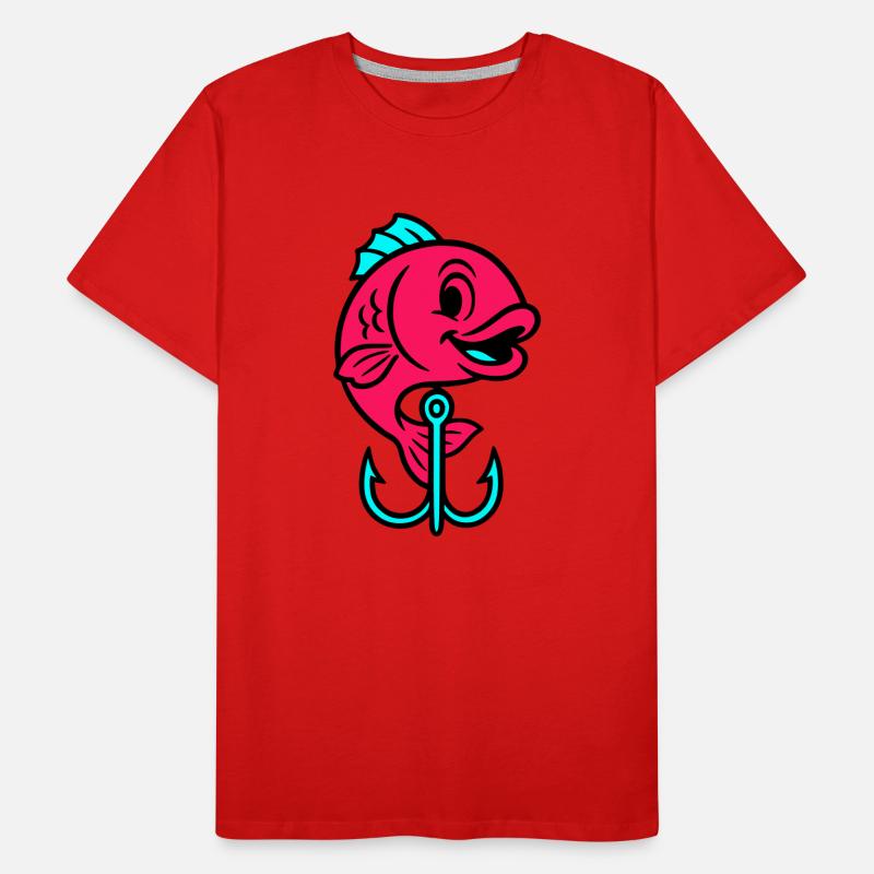 Fish Fish Hook Comic Men's Premium Organic T-Shirt