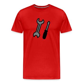 Werkzeuge - Männer Premium Bio T-Shirt - Rot - Vorne - Damien (186cm)