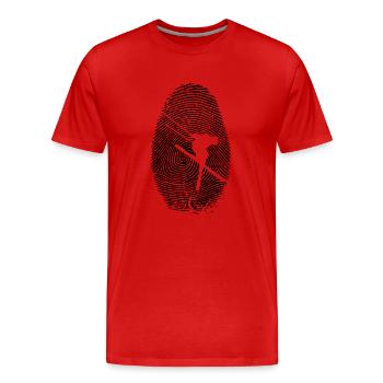 Ski fingerprint - skiing - winter sports-skiing - Men's Premium Organic T-Shirt - red - Front - Damien (186cm)