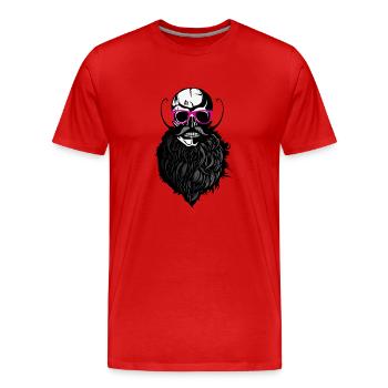 Tod Kopf kahl hipster Schädellogo Anarchie SLU - Männer Premium Bio T-Shirt - Rot - Vorne - Damien (186cm)