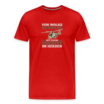 Pilot Flying Aviator Helicopter Helicopter - Men's Premium Organic T-Shirt - red - Front - Damien (186cm)