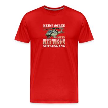 Pilot Helikopter Hubschrauber - Männer Premium Bio T-Shirt - Rot - Vorne - Damien (186cm)