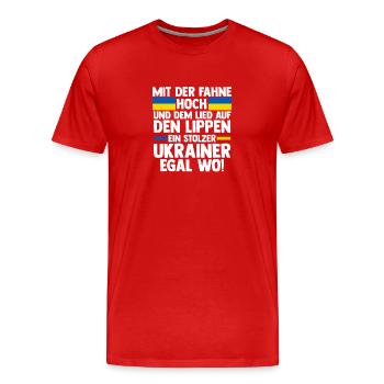 Ukrainer Ukraine - Männer Premium Bio T-Shirt - Rot - Vorne - Damien (186cm)