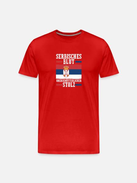 Serbe Serbe Serbie - T-shirt bio Premium Homme - rouge