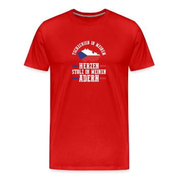 Tchèques République tchèque - T-shirt bio Premium Homme - rouge - Devant - Damien (186cm)