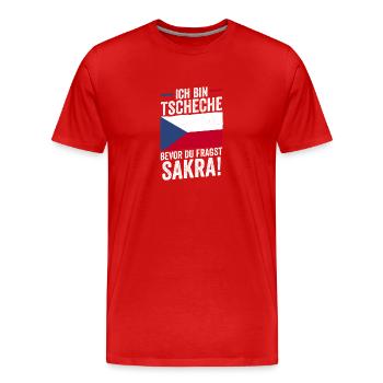Tchèques République tchèque - T-shirt bio Premium Homme - rouge - Devant - Damien (186cm)
