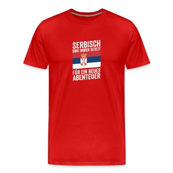 Serbe Serbe Serbie - T-shirt bio Premium Homme - rouge - Devant - Damien (186cm)