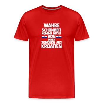 Croate Croate Croatie - T-shirt bio Premium Homme - rouge - Devant - Damien (186cm)