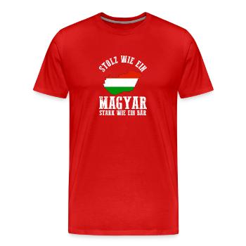 Hongrois Hongrois Hongrie - T-shirt bio Premium Homme - rouge - Devant - Damien (186cm)
