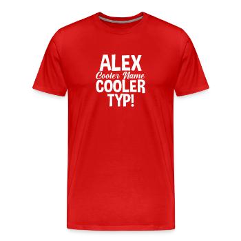 Alexander Alexandra Alexa Alex - Männer Premium Bio T-Shirt - Rot - Vorne - Damien (186cm)