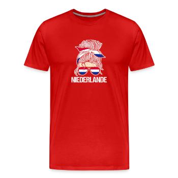 Pays-Bas Pays-Bas - T-shirt bio Premium Homme - rouge - Devant - Damien (186cm)